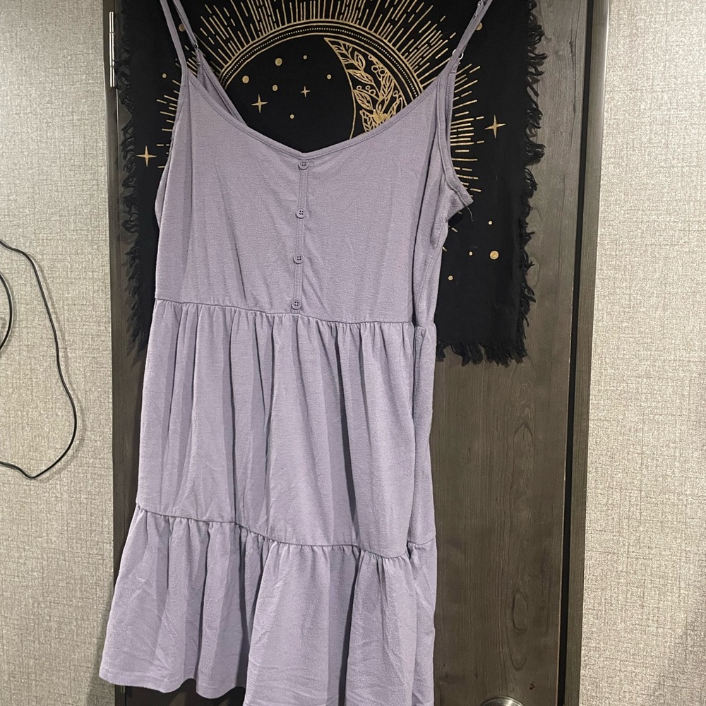 Soft Lavender Faux Button-Front Sundress